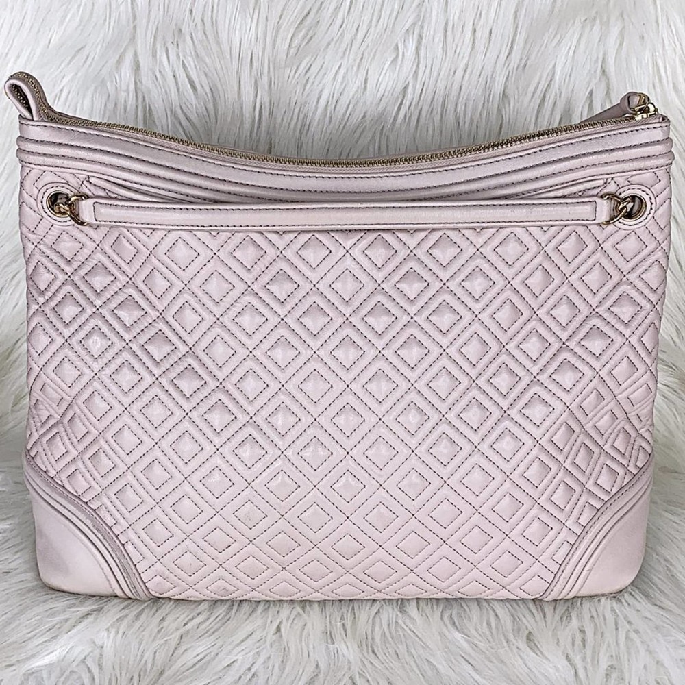 Tory Burch Fleming Quilted Leather Tote in Bedrock - Picture 3 of 15